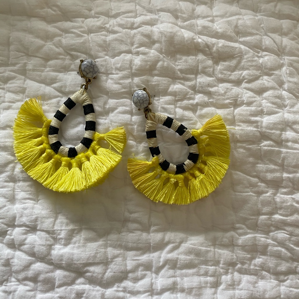 Vici Collection Sandbar Fringe Hoop Earrings